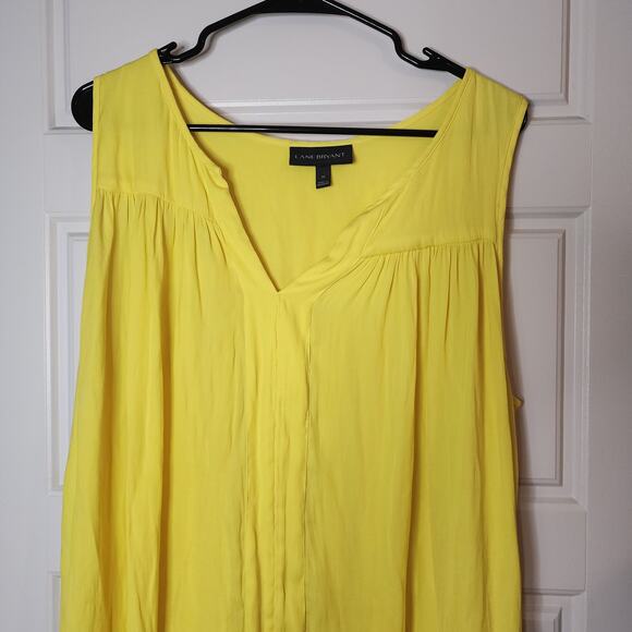Lane Bryant Tank Womens Size 20 Lightweight Longer Length Flowy Loose Fit Yellow - Picture 2 of 9